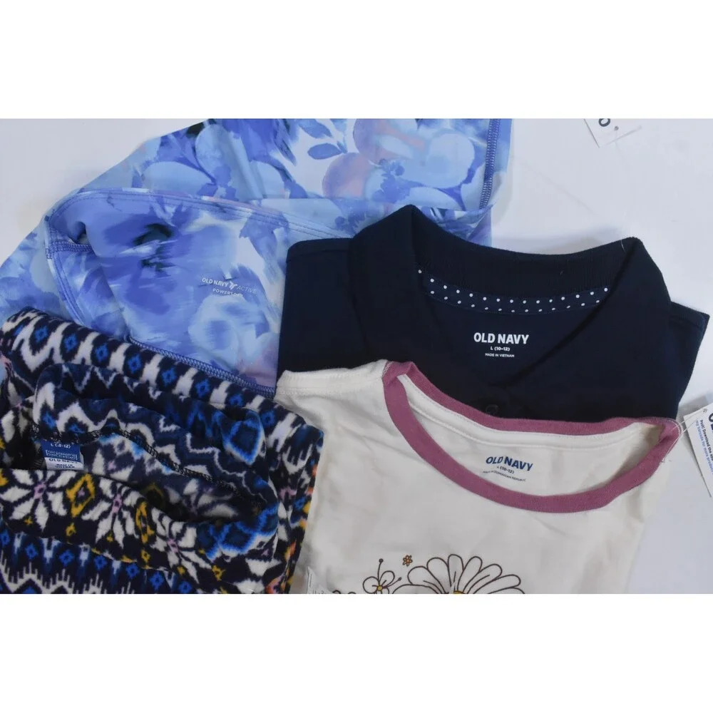 Old Navy Bulk Lot Of 10 Girls Size Large 10/12 Mixed Season Tops Bottoms Shorts